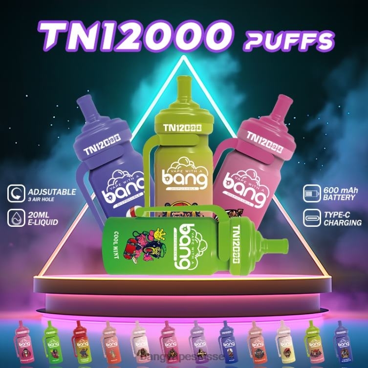 Bang Vape TN12000 pod avec bobine de maille jetable Vape Gang Zurich P242D5
