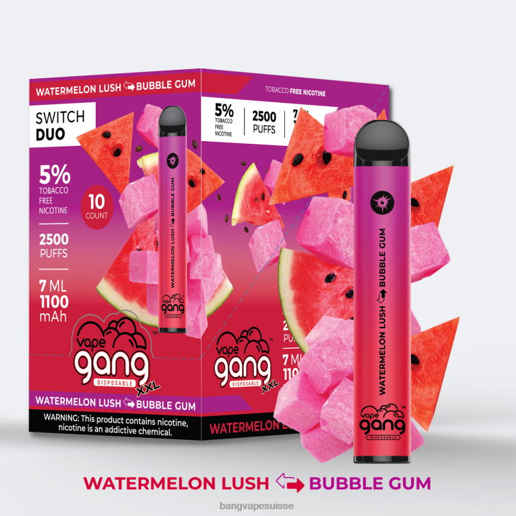 Vape Gang Switch Duo 2 saveurs (boîte de 10) aloe fraise - fraise mangue Bang Xxl Disposable Vape Review P242D38