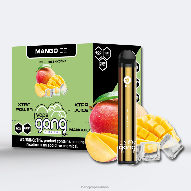 Vape Gang XL vapes jetables 600 bouffées (boîte de 10) glace à la mangue Vape With A Bang Disposable P242D68